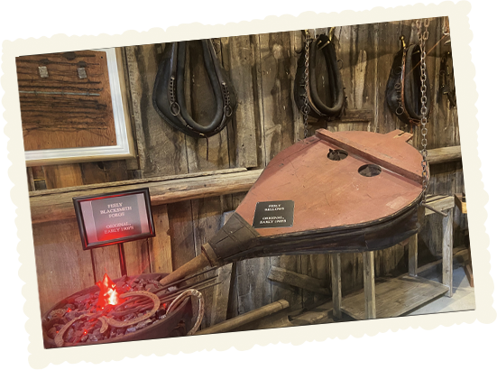 Historic equipment inside the Jacklin Ranch Farm Museum